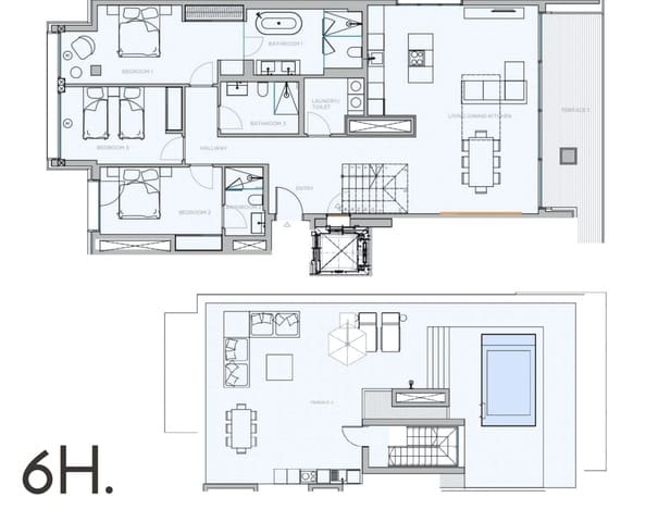 3 soverom Penthouse til salgs i Nou Llevant, Palma de Mallorca med svømmebasseng garasje - € 3 360 000 (Ref: 9077648)