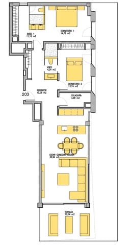 4 makuuhuone Asunto myytävänä paikassa El Terreno, Palma de Mallorca mukana uima-altaan 
autotalli - 4 990 000 € (Ref: 9133848)