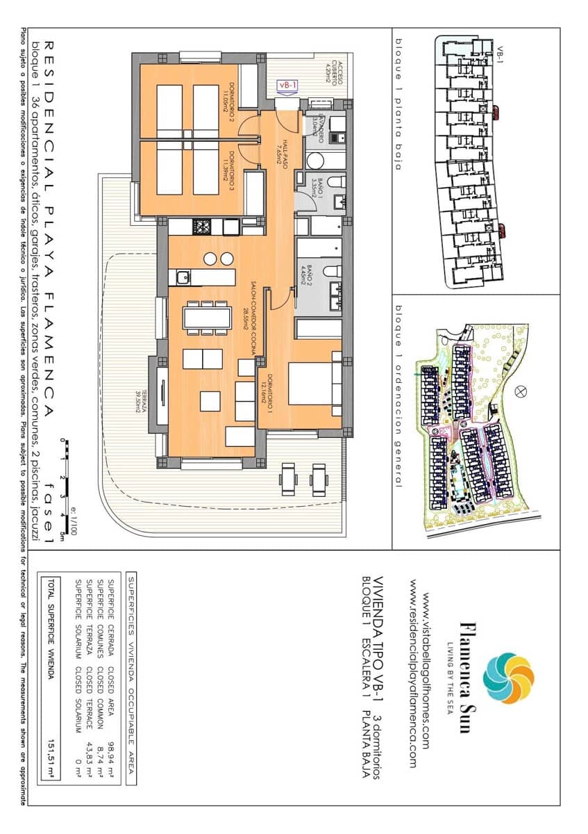 3 sovrum Lägenhet till salu i Playa Flamenca med pool garage - 380 000 € (Ref: 9007405)