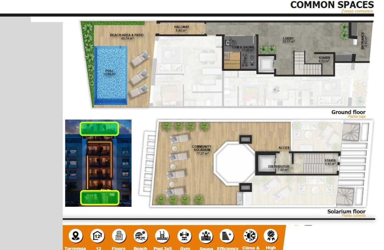 2 quarto Penthouse para venda em Torrevieja com piscina - 380 000 € (Ref: 9429377)
