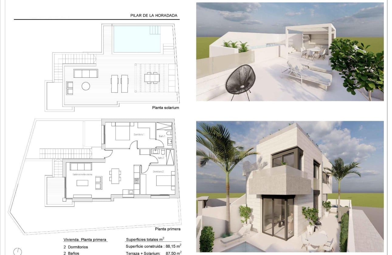 2 soveværelse Bungalow til salg i Pilar de la Horadada med swimmingpool - € 369.000 (Ref: 9439941)