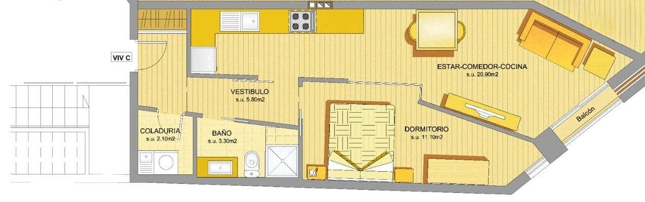 1 slaapkamer Appartement te koop in Palma de Mallorca - € 240.000 (Ref: 9831607)