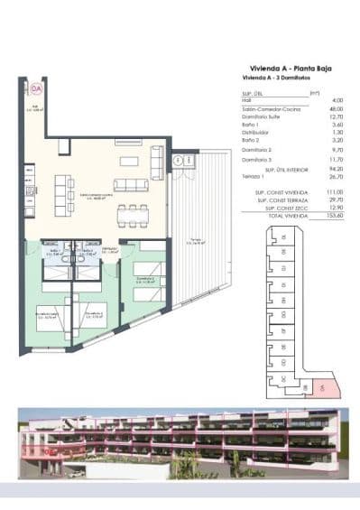 Apartamento de 2 habitaciones en Benijófar en venta con piscina - 294.000 € (Ref: 9896485)