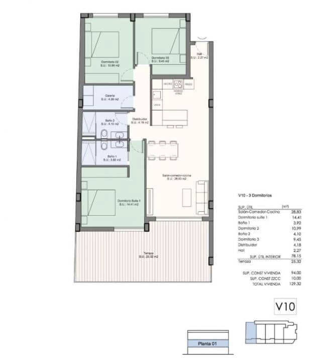 Apartamento de 2 habitaciones en Benijófar en venta con piscina - 294.000 € (Ref: 9896485)