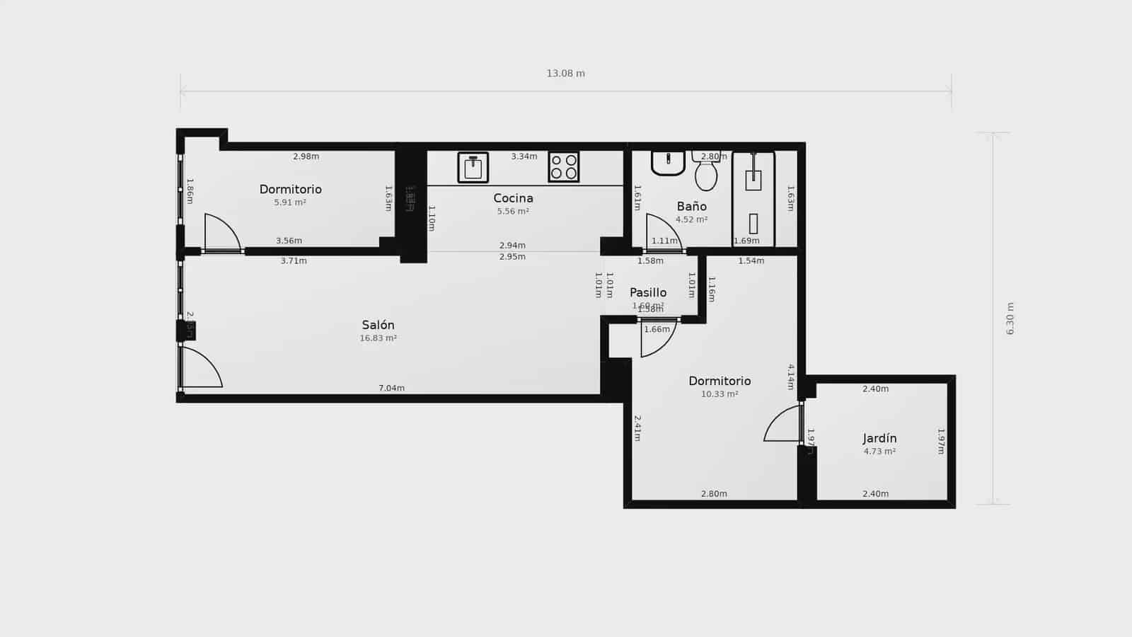 Piso de 2 habitaciones en Riba-roja de Túria en venta - 139.700 € (Ref: 10004744)