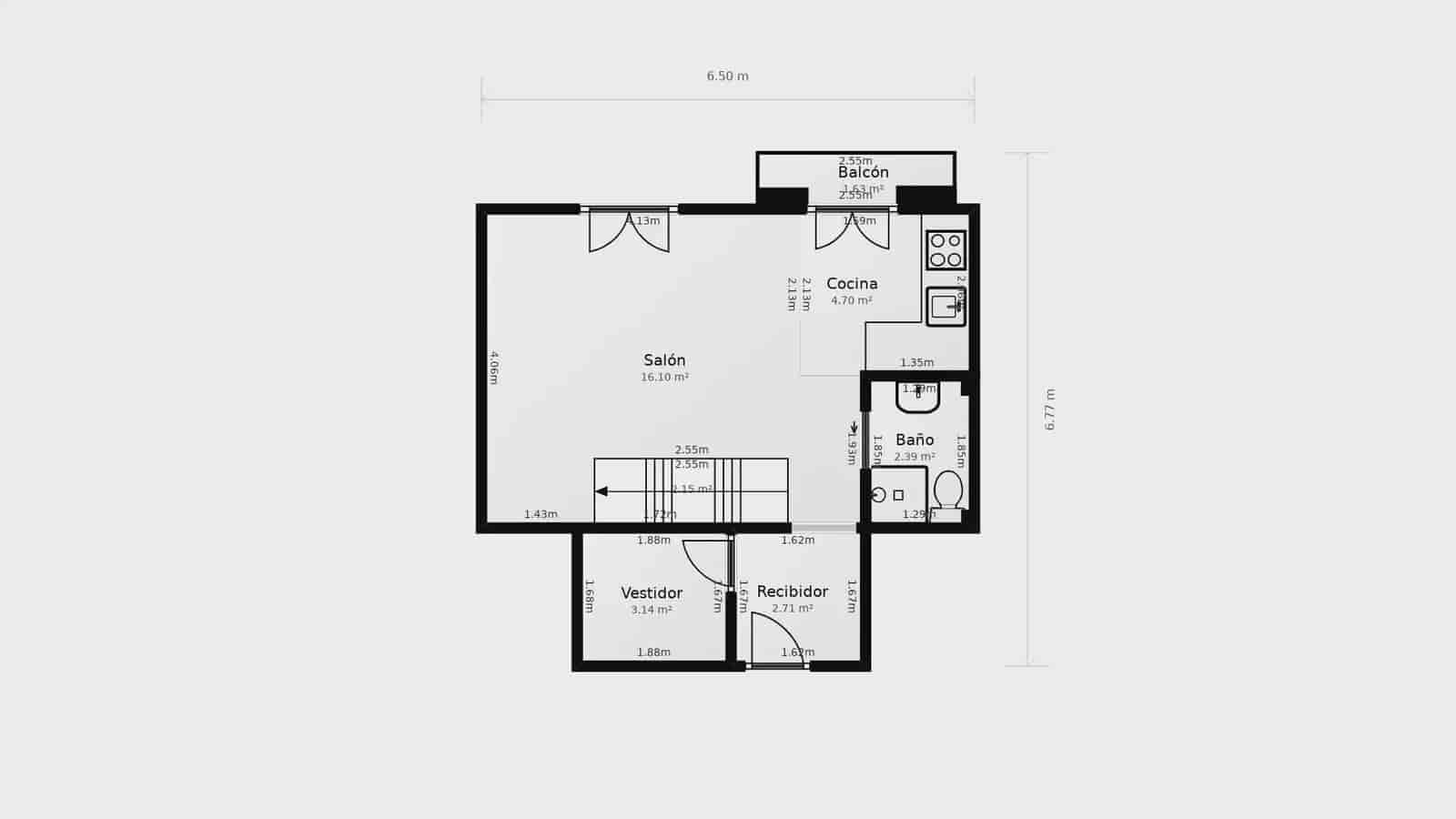 1 slaapkamer Flat te koop in Barcelona stad - € 245.000 (Ref: 10019553)