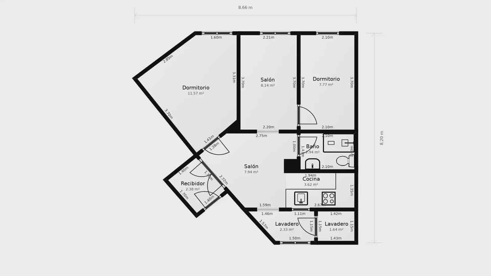 2 makuuhuone Asunto myytävänä paikassa Barcelona kaupunki - 350 000 € (Ref: 10019554)