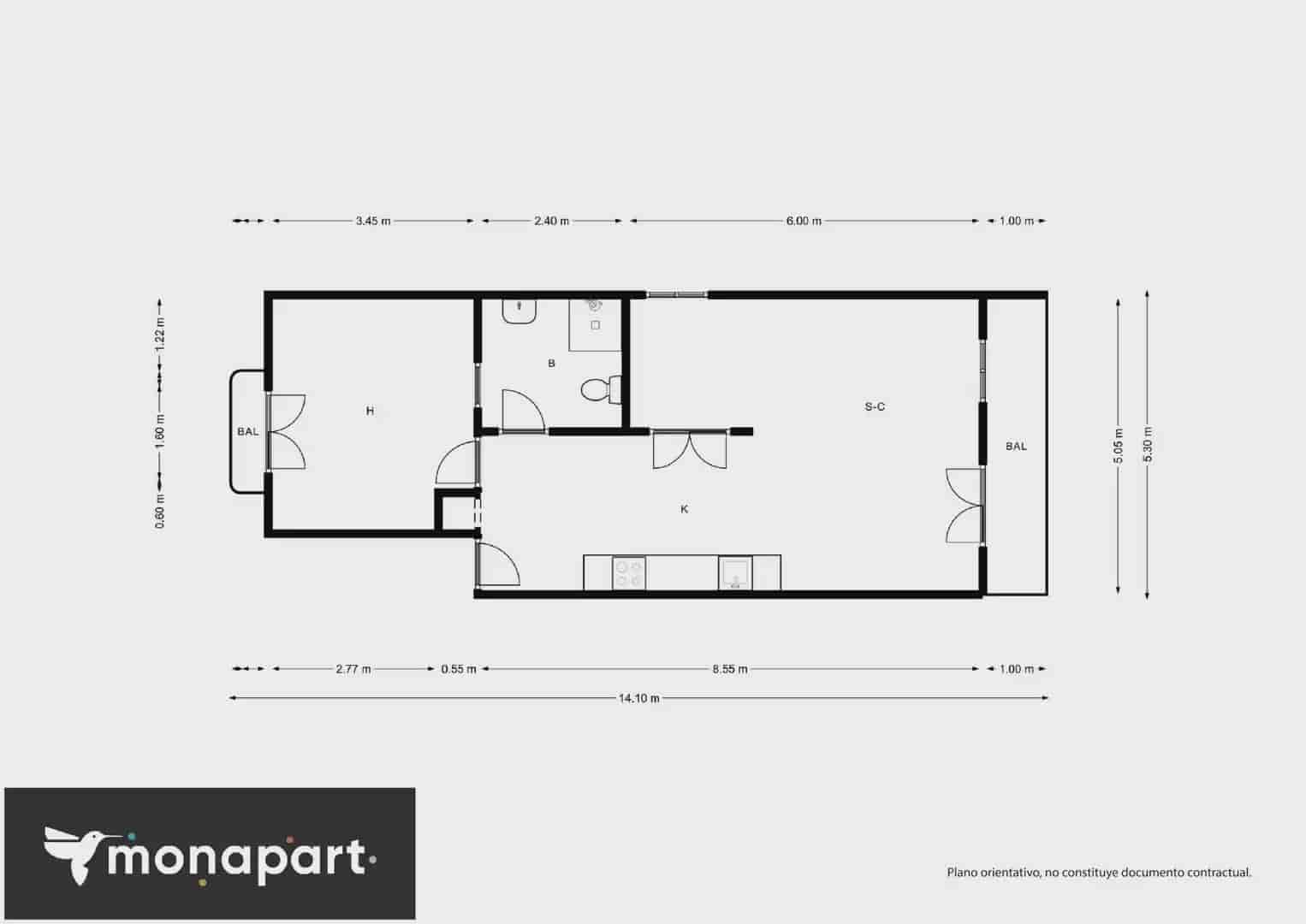 1 sovrum Lägenhet att hyra i Barcelona stad - 1 504 € (Ref: 10049669)