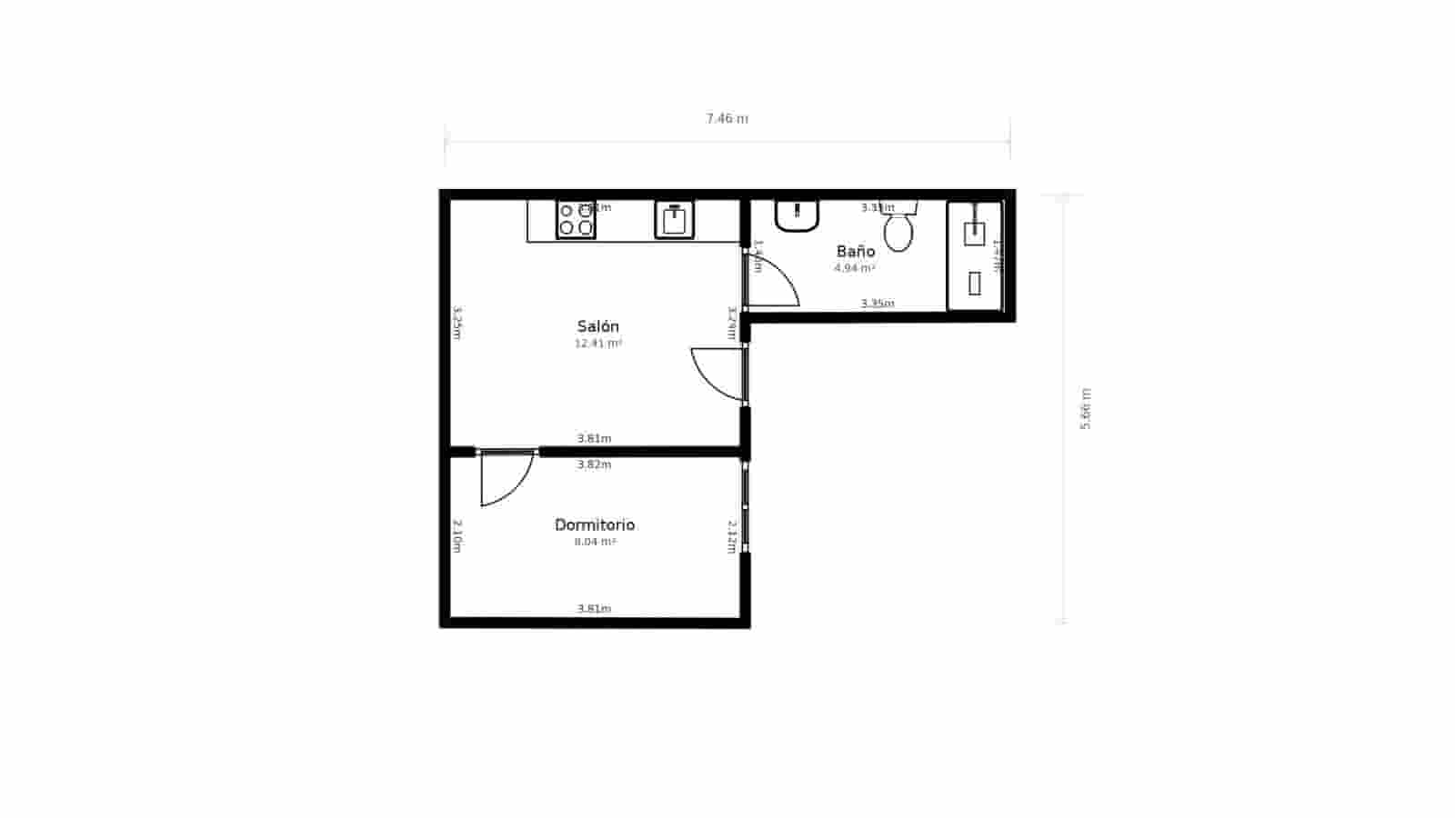 1 soverom Leilighet til salgs i Barcelona by - € 160 000 (Ref: 8633386)