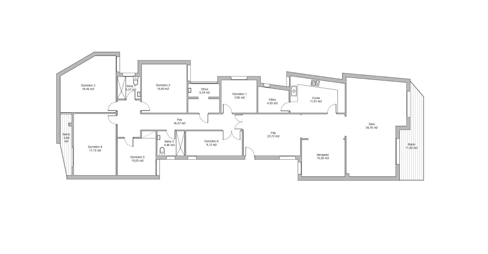6 sypialnia Mieszkanie na sprzedaż w Miasto Barcelona - 1 140 000 € (Ref: 8949535)