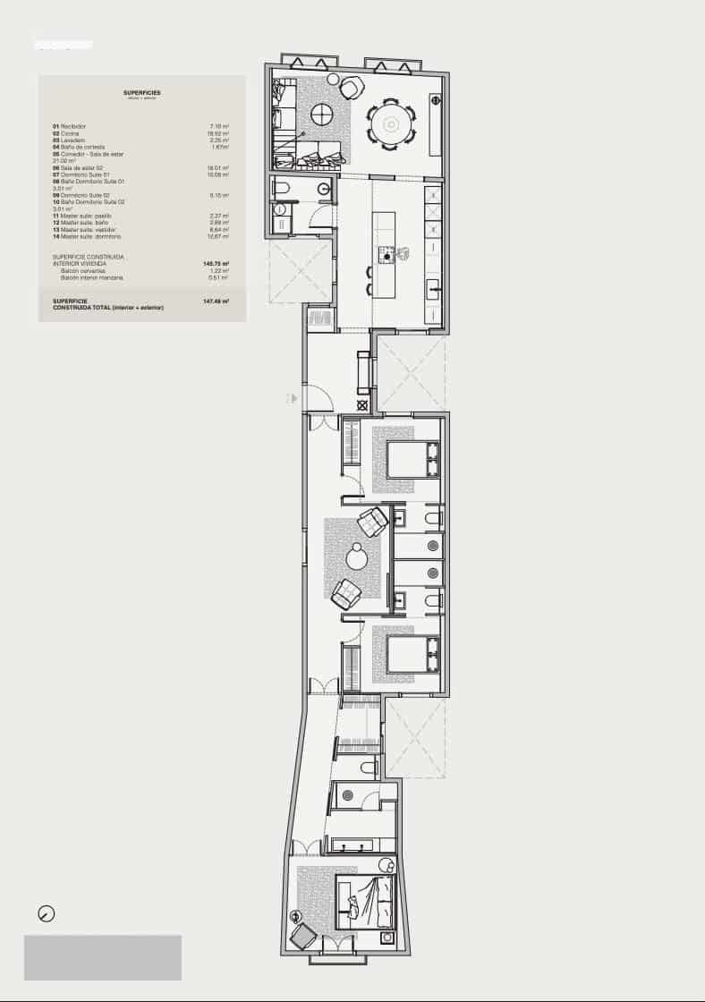 3 quarto Apartamento para venda em Barcelona cidade - 1 190 000 € (Ref: 9084239)