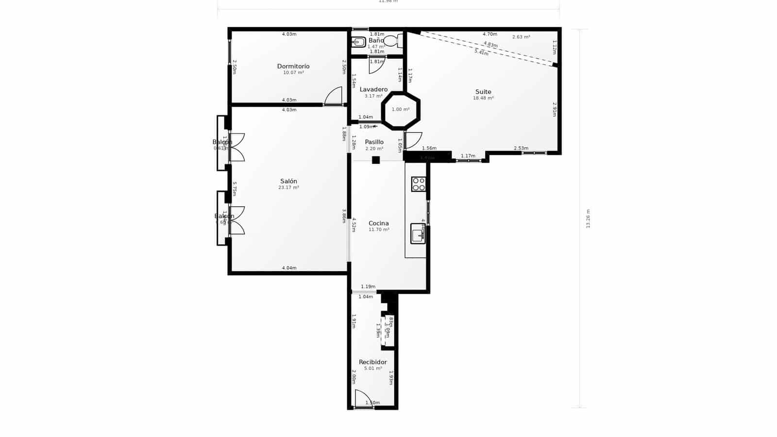 Appartement de 2 chambres à louer à Madrid ville - 1 900 € (Ref: 9354161)