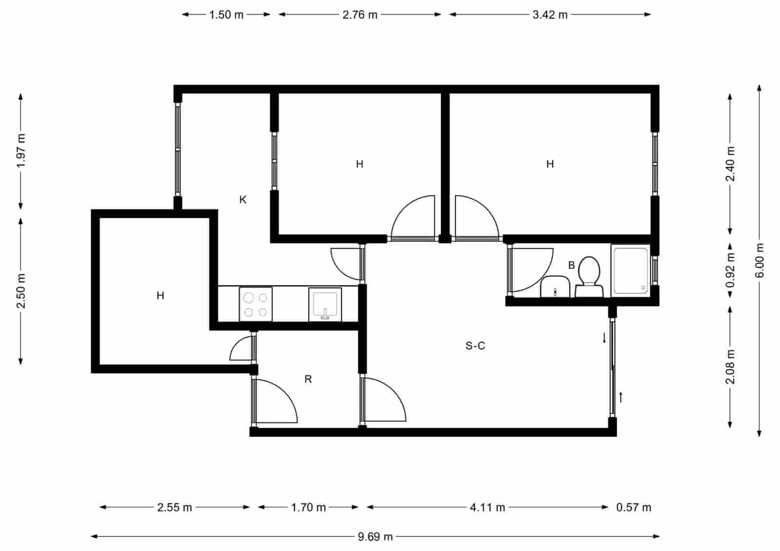 3 soveværelse Lejlighed til salg i Mataro - € 129.000 (Ref: 9412725)