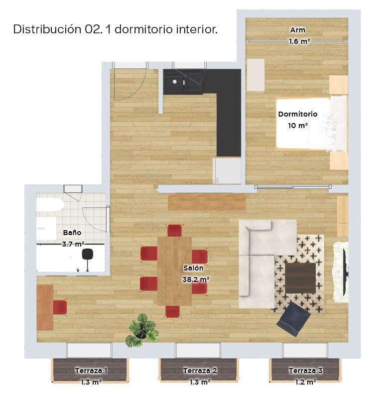 1 sypialnia Mieszkanie na sprzedaż w Miasto Madryt - 695 000 € (Ref: 9426532)