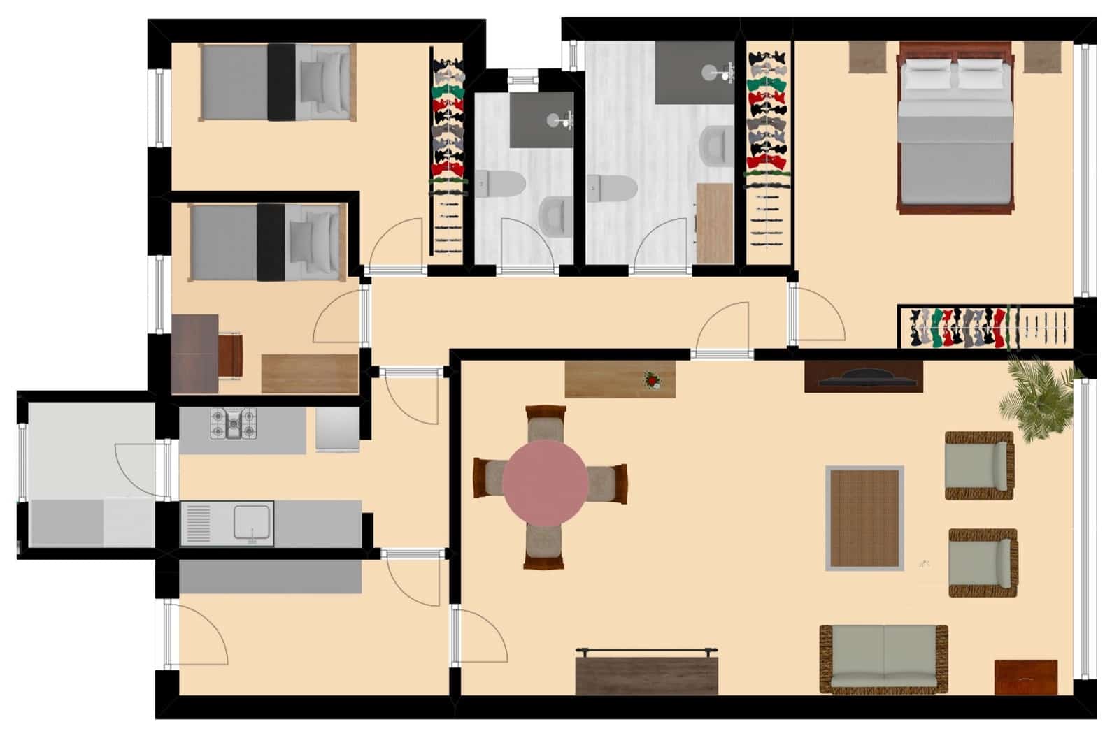 Appartement de 3 chambres à louer à Madrid ville - 2 200 € (Ref: 9462848)