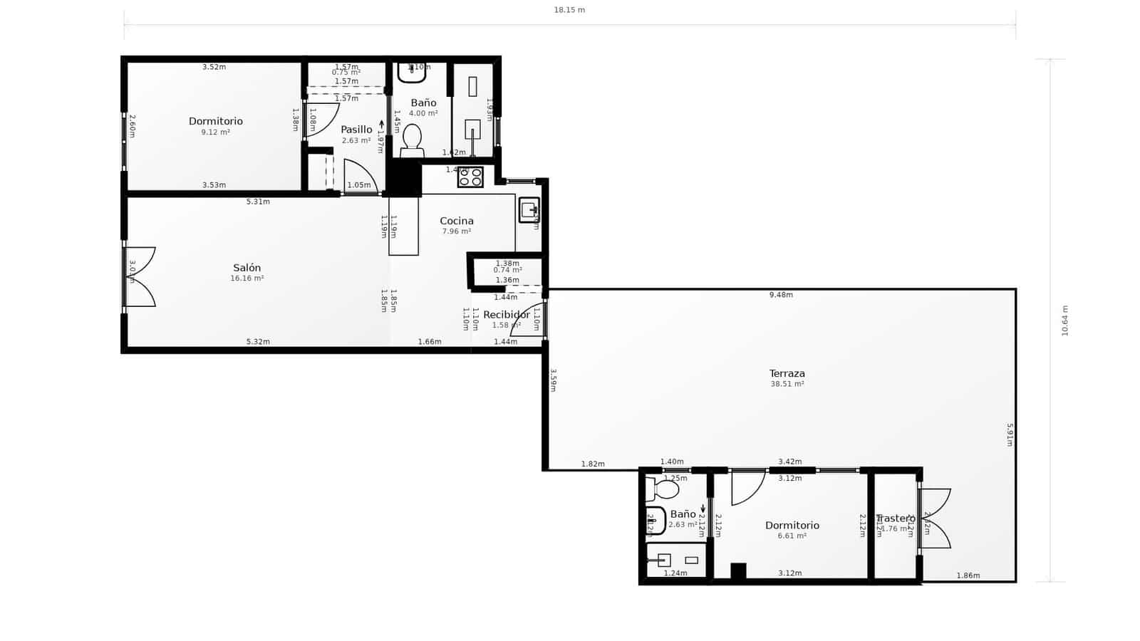 Ático de 2 habitaciones en Barcelona ciudad en venta - 465.000 € (Ref: 9542543)