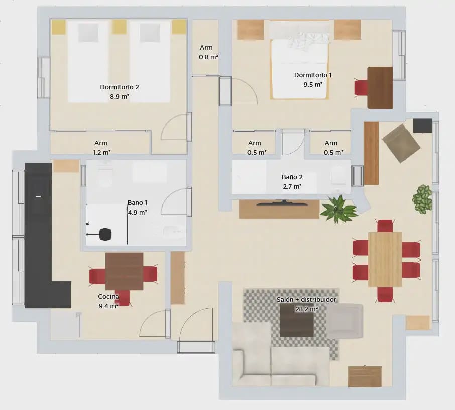 2 quarto Apartamento para venda em Madrid cidade - 540 000 € (Ref: 9750933)