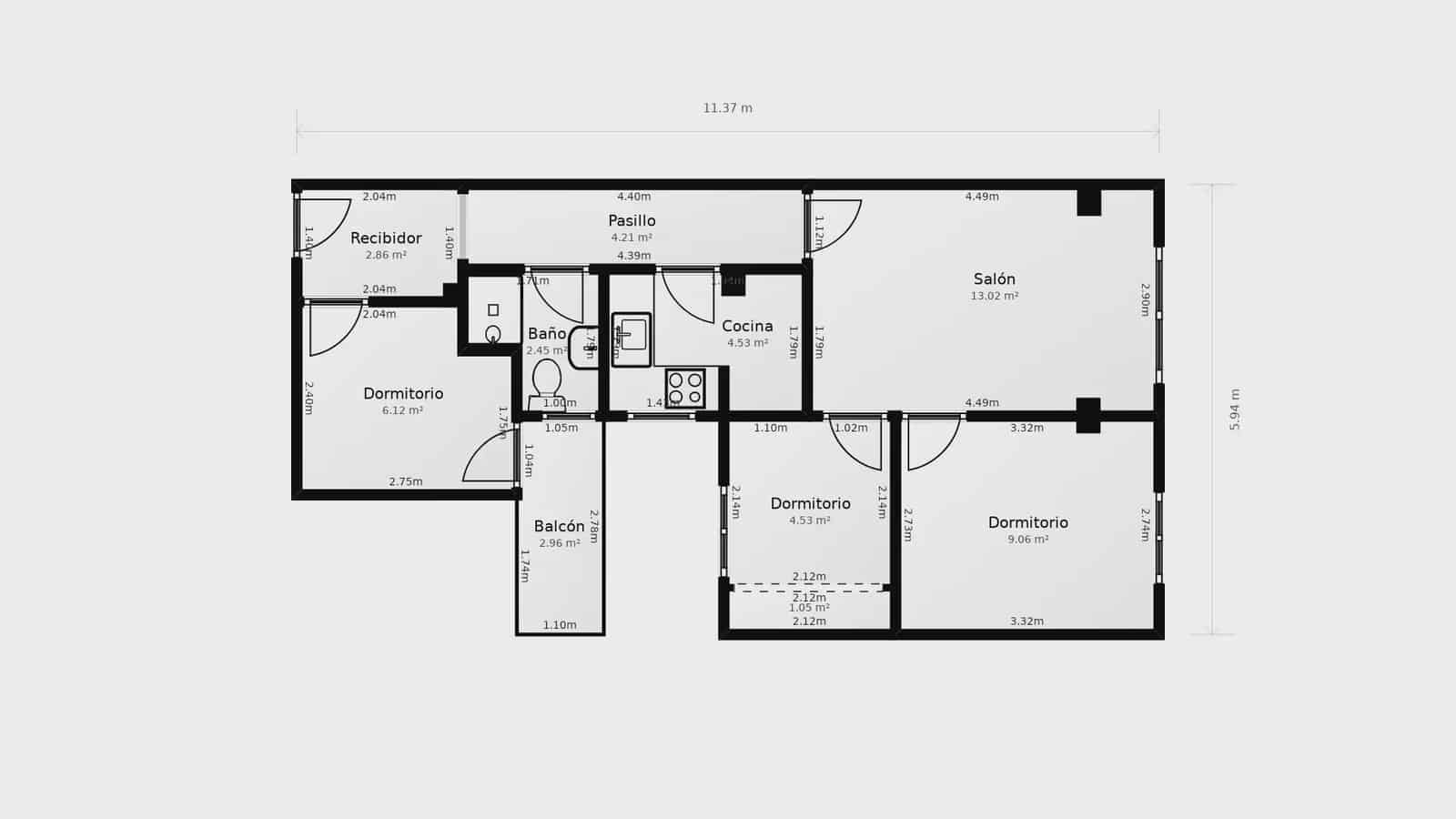 3 slaapkamer Flat te huur in Barcelona stad - € 913 (Ref: 9782360)