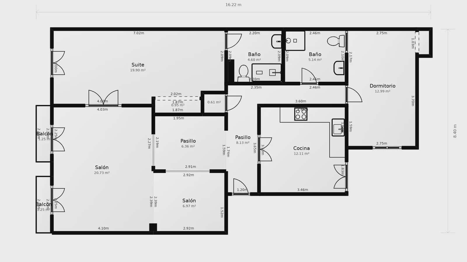 2 Zimmer Wohnung zu vermieten in Madrid Stadt - 4.000 € (Ref: 9827530)