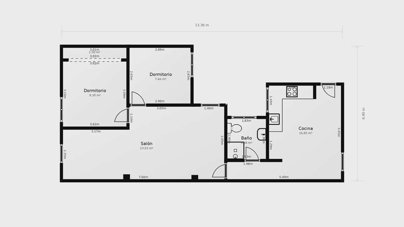 Appartement de 2 chambres à louer à Madrid ville - 2 100 € (Ref: 9919104)