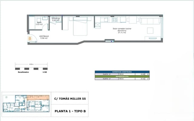 Apartamento de 1 habitación en Las Palmas de Gran Canaria en venta - 200.000 € (Ref: 9818272)