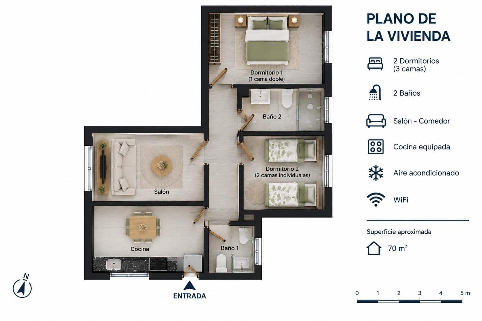 2 makuuhuone Asunto vuokrattavana paikassa Las Palmas de Gran Canaria - 1 150 € (Ref: 9938251)