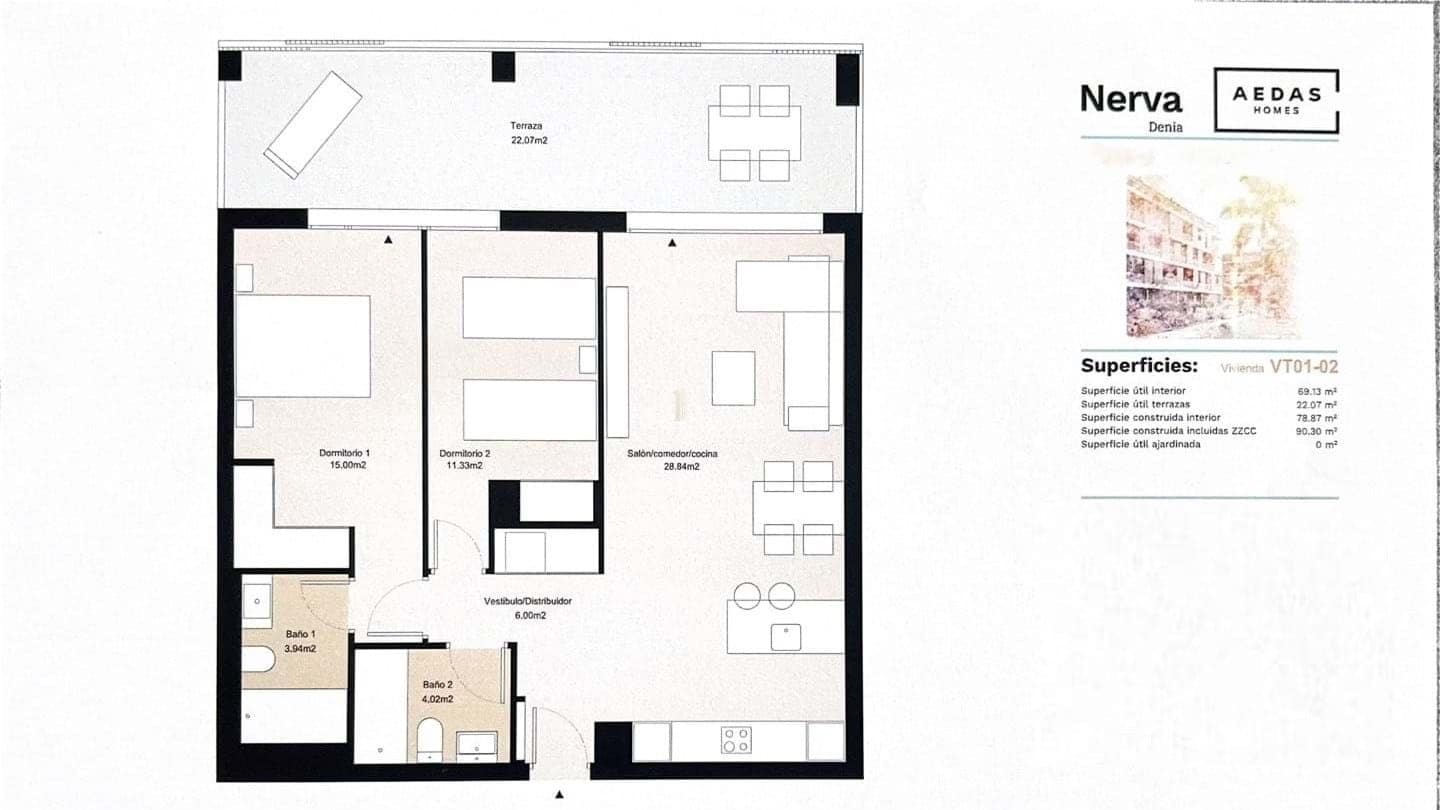 2 bedroom Apartment for sale in Denia with pool garage - € 450,000 (Ref: 9805610)