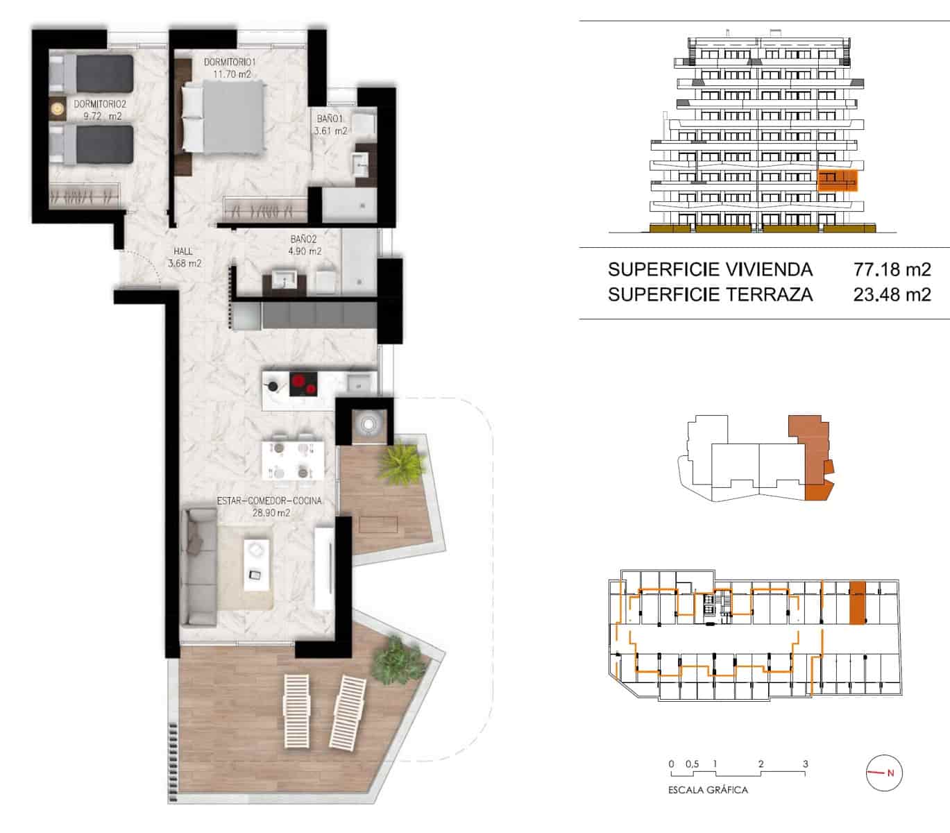 2 bedroom Apartment for sale in Guardamar del Segura with pool garage - € 315,000 (Ref: 10130714)
