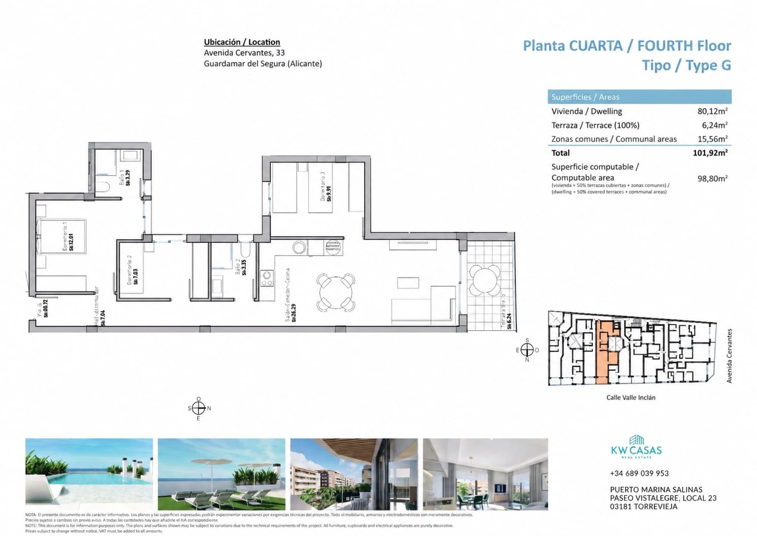 3 chambre Appartement à vendre à Guardamar del Segura avec piscine garage - 519 000 € (Ref: 10130751)