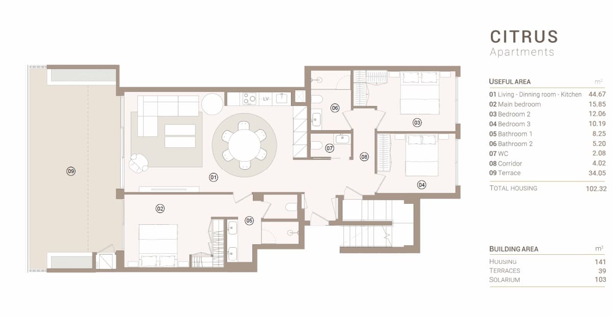 3 chambre Appartement à vendre à Las Colinas Golf avec piscine garage - 935 000 € (Ref: 10060860)