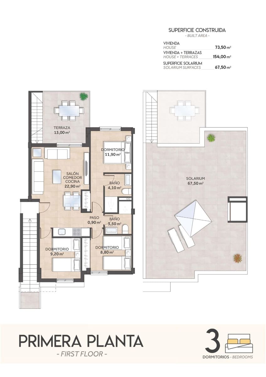 3 quarto Bungalow para venda em San Miguel de Salinas - 281 600 € (Ref: 9364737)