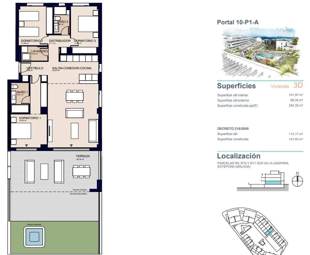 3 Zimmer Apartment zu verkaufen in Estepona - 530.000 € (Ref: 9364798)