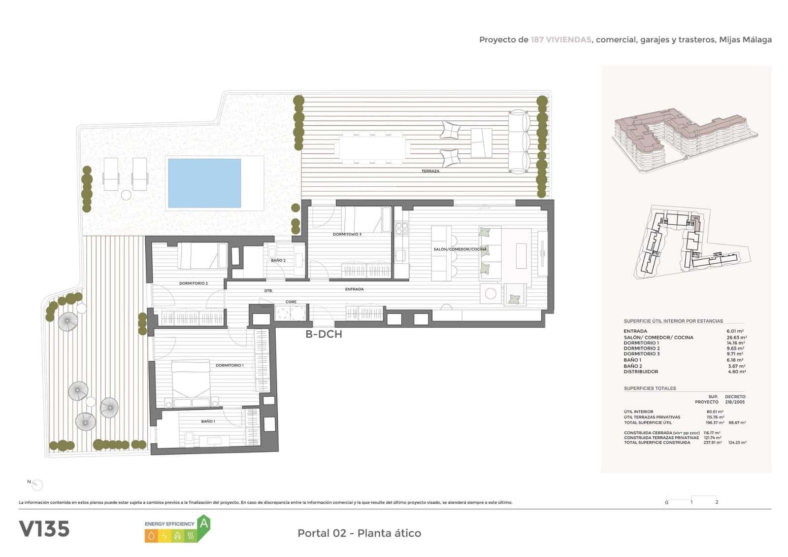 3 makuuhuone Kattohuoneisto myytävänä paikassa Guardamar del Segura - 906 675 € (Ref: 9365115)
