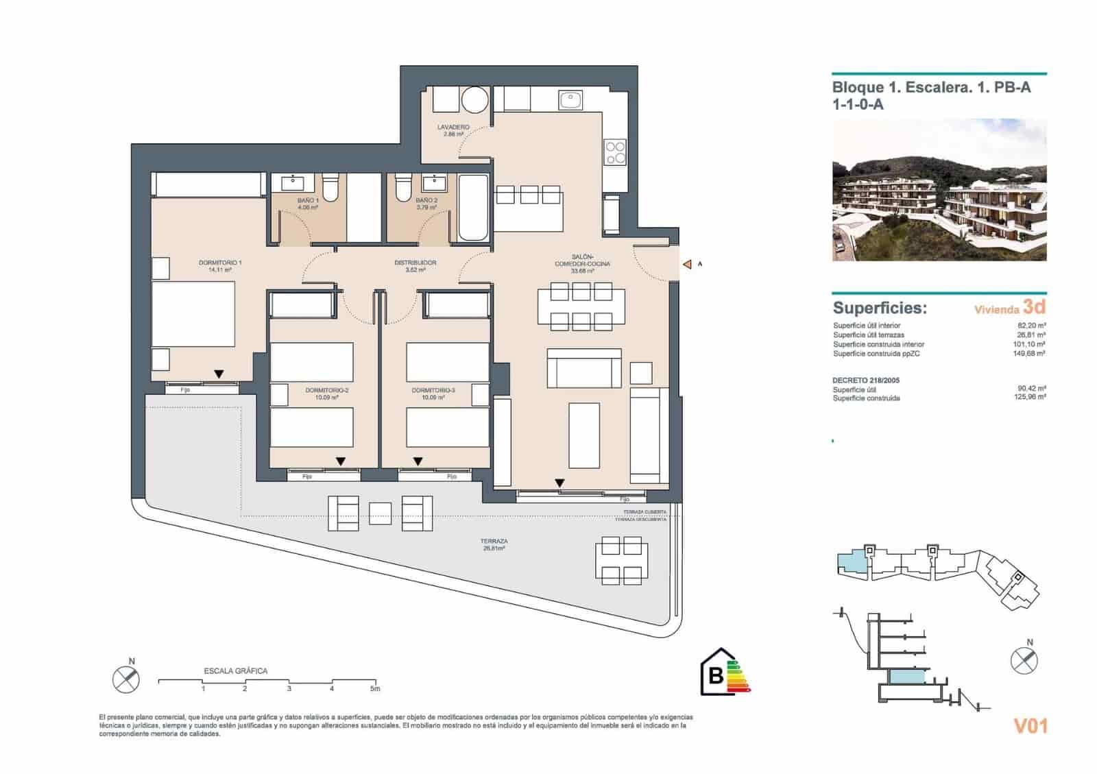 3 makuuhuone Huoneisto myytävänä paikassa Guardamar del Segura - 480 000 € (Ref: 9365540)