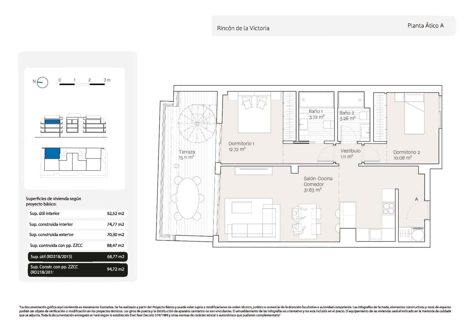 2 bedroom Penthouse for sale in Torre de Benagalbon - € 557,000 (Ref: 9658118)