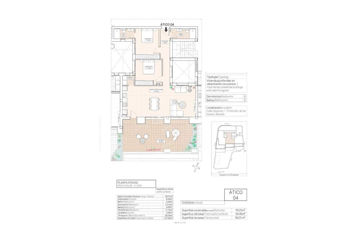 3 soveværelse Lejlighed til salg i Hondon de las Nieves - € 320.000 (Ref: 9703976)