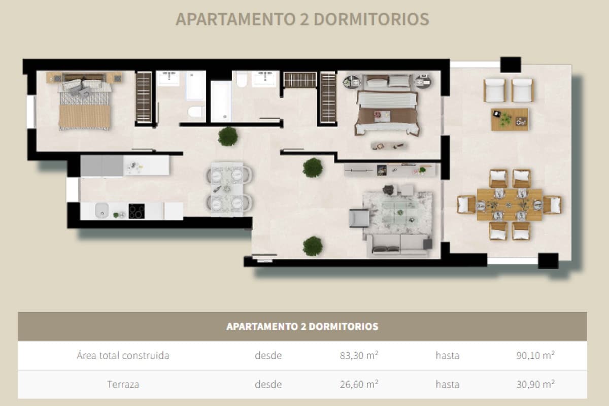Apartamento de 2 habitaciones en Estepona en venta - 375.000 € (Ref: 9703998)