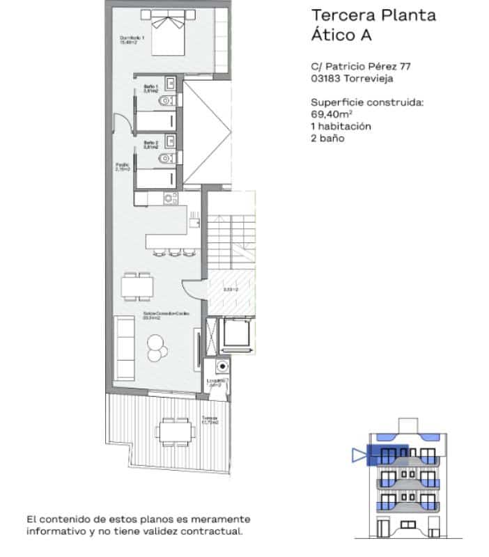 Apartamento de 1 habitación en Torrevieja en venta - 272.000 € (Ref: 9704095)