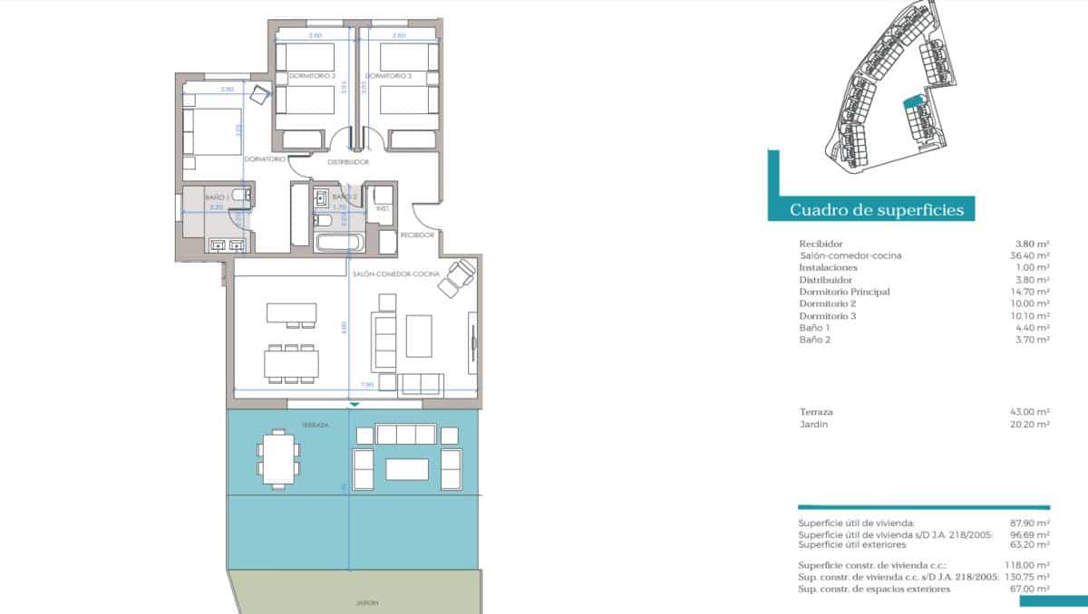 3 camera da letto Appartamento in vendita in Cancelada - 463.700 € (Rif: 9704351)