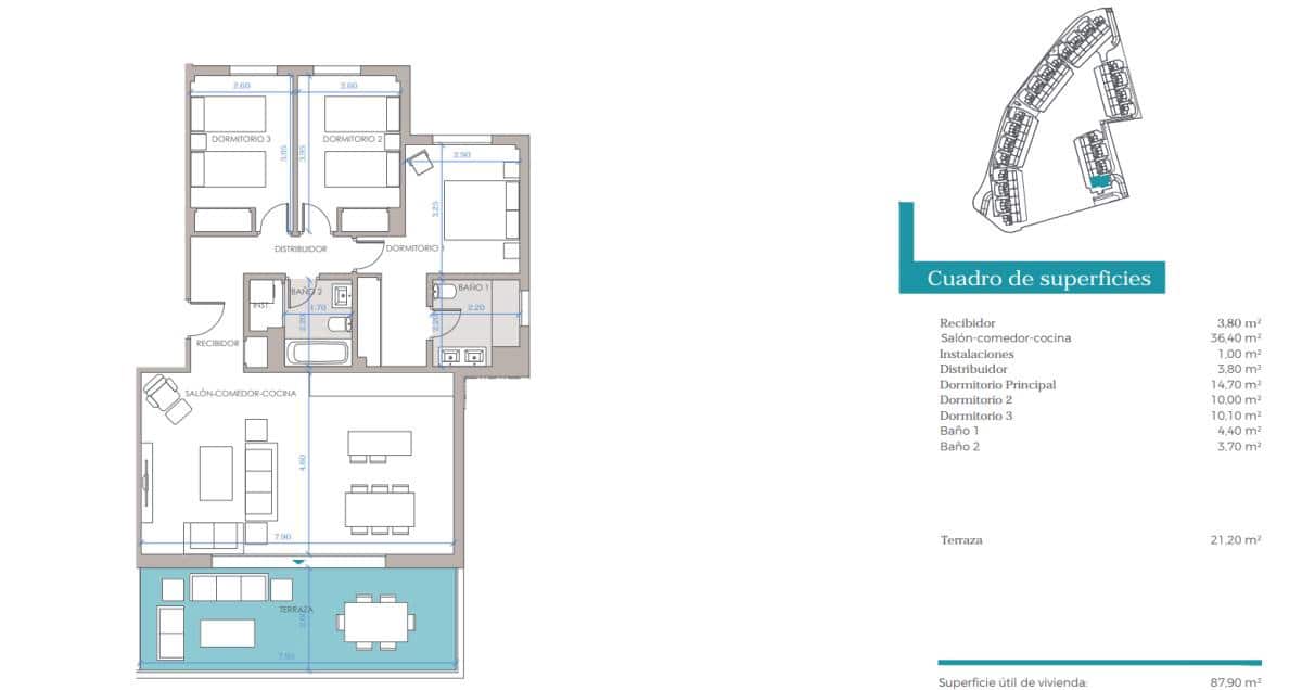 3 camera da letto Appartamento in vendita in Cancelada - 463.700 € (Rif: 9704351)