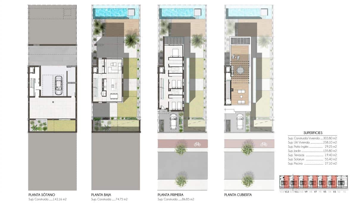 3 soveværelse Byhus til salg i Monforte del Cid - € 895.000 (Ref: 9704409)