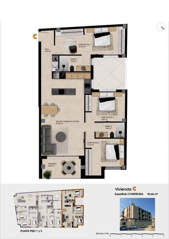 3 bedroom Apartment for sale in Catral - € 243,000 (Ref: 9707286)