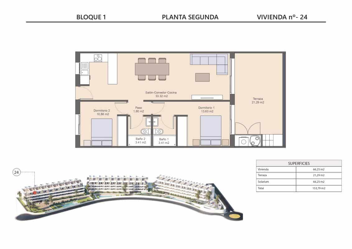 2 quarto Apartamento para venda em Finestrat - 279 900 € (Ref: 9729635)
