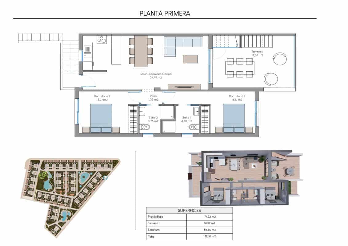 2 soveværelse Bungalow til salg i Torrevieja - € 309.900 (Ref: 9745489)