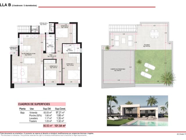 3 camera da letto Villa in vendita in Alhama de Murcia - 345.000 € (Rif: 9815314)