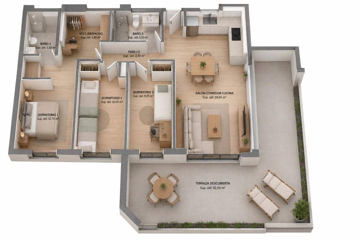 Apartamento de 3 habitaciones en La Villajoyosa / Vila Joiosa en venta con piscina - 440.000 € (Ref: 9857910)