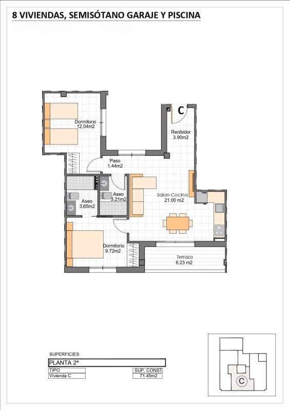 2 bedroom Apartment for sale in Mazarron - € 115,000 (Ref: 9867969)