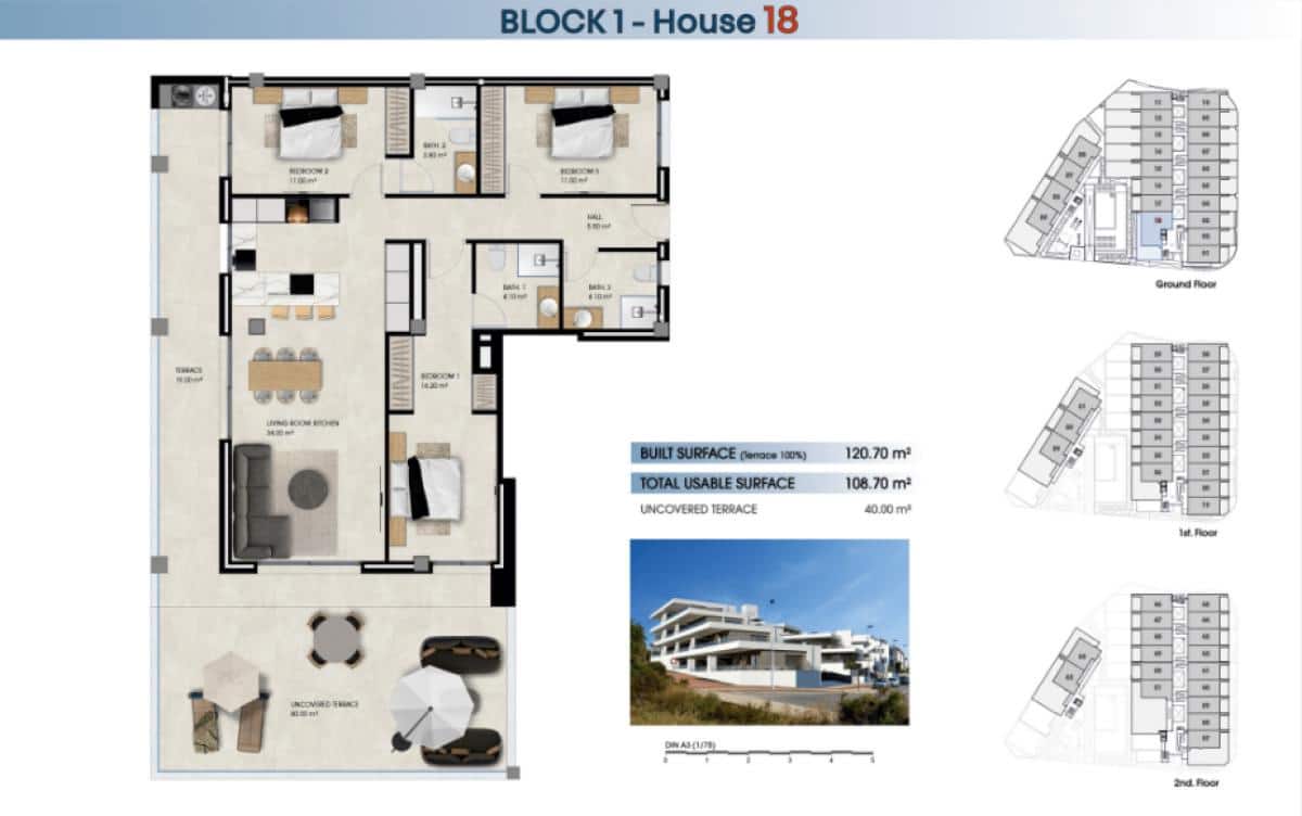 2 soverom Leilighet til salgs i La Marina del Pinet med svømmebasseng - € 248 000 (Ref: 9869748)