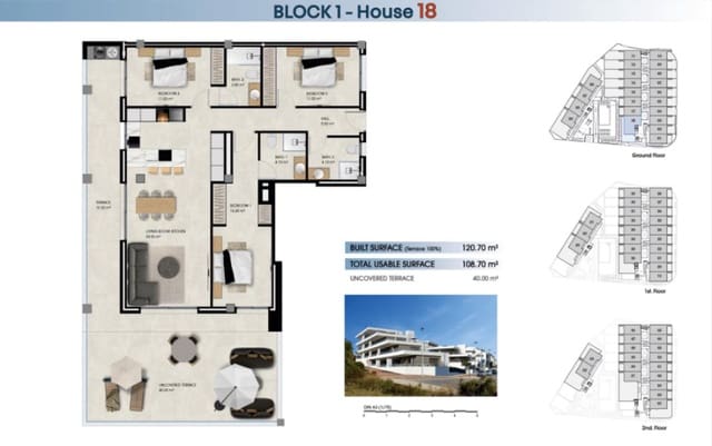 2 soverom Leilighet til salgs i La Marina del Pinet, Elche / Elx med svømmebasseng - € 248 000 (Ref: 9869748)