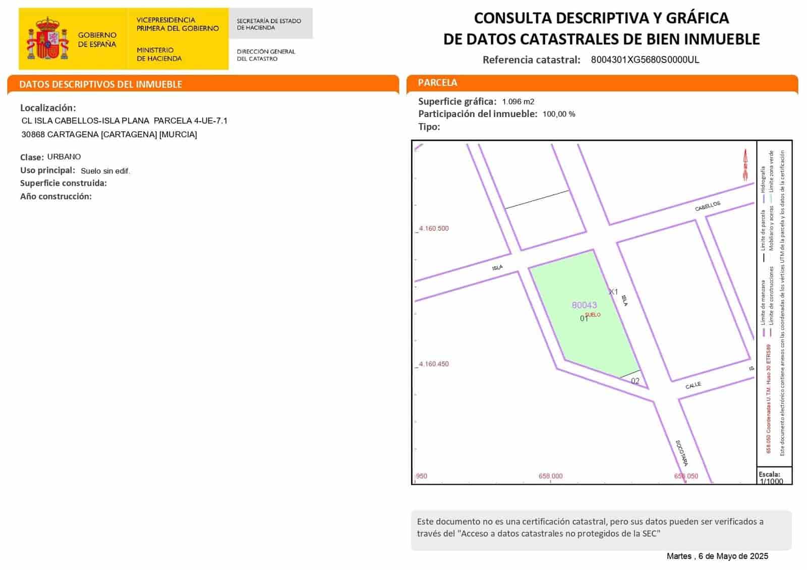 Byggetomt til salgs i Cartagena - € 400 000 (Ref: 9571134)